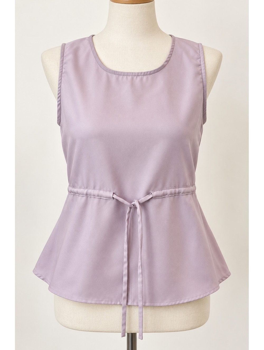 Haru The Label Women’s Small Mauve Satin Peplum Tie Waist Sleeveless Blouse
